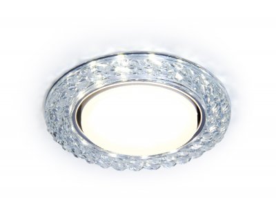 Светильник точечный Ambrella G330 CL прозрачный GX53+3W(LED WHITE) D118*38 GX53 SPOT