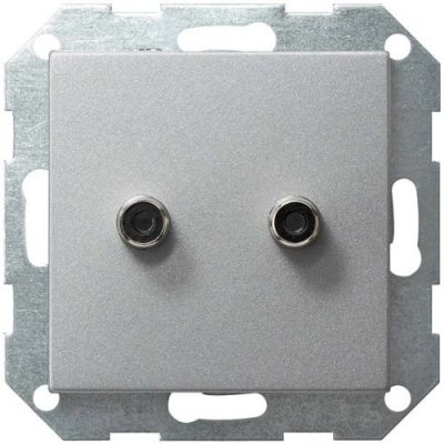 Gira S-55 Алюминий Розетка под разъем "Тюльпан" (G40326)
