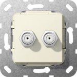 Gira S-55 Крем глянц Гнездо SAT F 2 местн. (G565101)