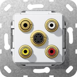 Gira S-55 Разъем S видео,сост,C аудио,M гнездо (G566303)