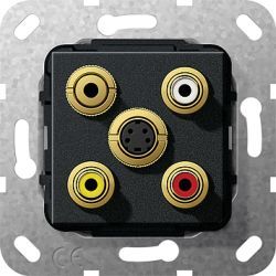 Gira S-55 Разъем S видео,сост,C аудио,M гнездо (G566310)