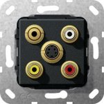 Gira S-55 Разъем S видео,сост,C аудио,M гнездо (G566310)