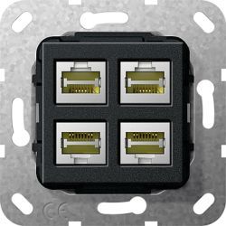 Gira S-55 Разъем MJ RJ45 Cat 6A 10 GB 4 местн. (G569810)
