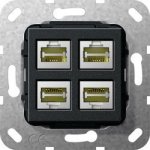 Gira S-55 Разъем MJ RJ45 Cat 6A 10 GB 4 местн. (G569810)