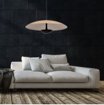 Подвесной светодиодный светильник G61165/1P BK+WOOD Gerhort