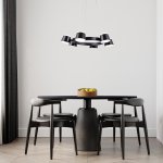 Подвесная светодиодная люстра G61237/6BK BK+WT Gerhort