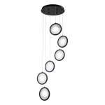 Подвесная светодиодная люстра G61253/6P BK Gerhort