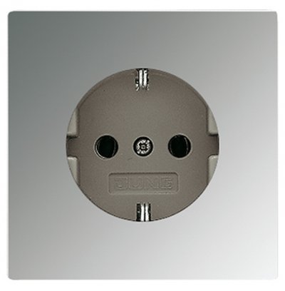 JUNG LS 990 Блестящий хром Розетка с/з с защитными шторками безвинт зажим (GCR2520KI) JUNG LS 990 Блестящий хром Розетка с/з с защитными шторками безвинт зажим (GCR2520KI)