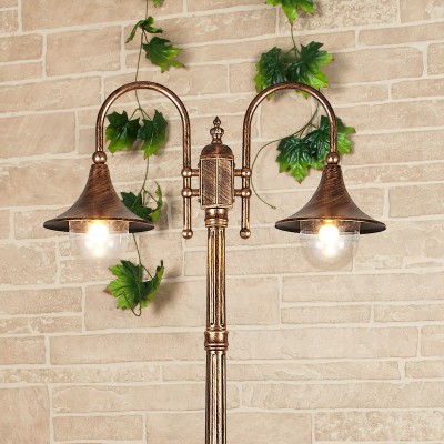 Светильник на столбе Elektrostandard Saga F/2 черное золото (GL 1020F/2)