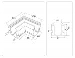 Коннектор угловой для корпуса в натяжной потолок Magnetic 220V Ambrella GL1043 BK черный коннектор угловой для корпуса в натяжной потолок Magnetic 220V 100*100*61