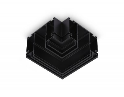 GL1046 BK черный коннектор угловой для шинопровода в натяжной потолок Magnetic 220V 100*100*51