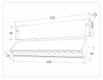 Управляемый светодиодный светильник для шинопровода Magnetic 220V диммируемый 3000-6400K Ambrella GL1342 BK черный IP20 12W 3000K-6400K 220V 24° 232*25*112 (Без ПДУ)
