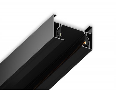 Шинопровод накладной однофазный Standard 220V 2m (ввод питания, 1 заглушка, крепление в комплекте) Ambrella GL7104 BK черный IP20 220V 2000*32.5*19.8