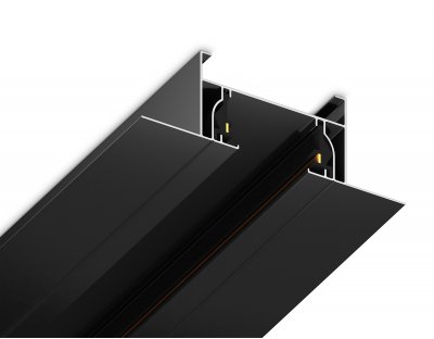 Шинопровод встраиваемый однофазный Standard 220V 2m (ввод питания, 1 заглушка, крепление в комплекте) Ambrella GL7124 BK черный IP20 220V 2000*58.6*18