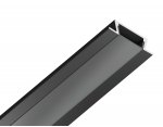 Алюминиевый профиль встраиваемый 21.5*6.8 для светодиодной ленты до 11мм Ambrella GP1001BK/BK GP