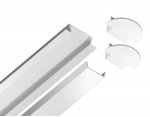 Алюминиевый профиль встраиваемый 21.5*6.8 для светодиодной ленты до 11мм Ambrella GP1001WH GP