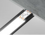 Алюминиевый профиль встраиваемый 30.6*6 для светодиодной ленты до 19,8мм Ambrella GP1100BK GP