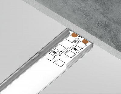 Алюминиевый профиль накладной 18*4 для светодиодной ленты до 15мм Ambrella GP1500AL GP