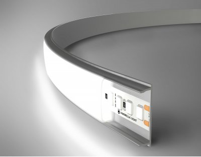 Алюминиевый профиль накладной гибкий 18*4 для светодиодной ленты до 15мм Ambrella GP1600AL GP