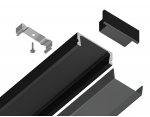 Алюминиевый профиль накладной 15.5*6 для светодиодной ленты до 11мм Ambrella GP1700BK/BK GP