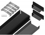 Алюминиевый профиль накладной 15.5*6 для светодиодной ленты до 11мм Ambrella GP1700BK/BK GP