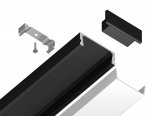 Алюминиевый профиль накладной 15.5*6 для светодиодной ленты до 11мм Ambrella GP1700BK GP
