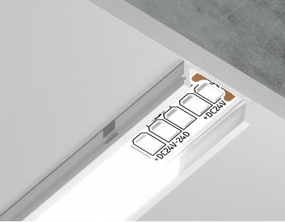 Алюминиевый профиль накладной 15.5*6 для светодиодной ленты до 11мм Ambrella GP1700WH GP