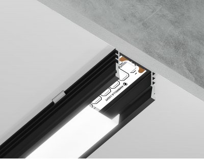 Алюминиевый профиль накладной 18*4 для светодиодной ленты до 15мм Ambrella GP1750BK GP