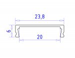 Алюминиевый профиль накладной 23.8*6 для светодиодной ленты до 20мм Ambrella GP1800AL GP