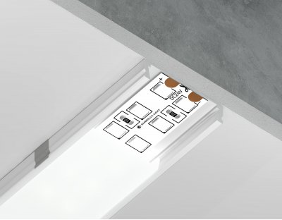 Алюминиевый профиль накладной 23.8*6 для светодиодной ленты до 20мм Ambrella GP1800WH GP Алюминиевый профиль накладной 23.8*6 для светодиодной ленты до 20мм Ambrella GP1800WH GP