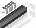 Алюминиевый профиль угловой круглый 15.7*15.7 для светодиодной ленты до 9,78мм Ambrella GP2100BK GP