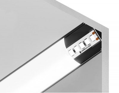 Алюминиевый профиль угловой круглый 15.7*15.7 для светодиодной ленты до 9,78мм Ambrella GP2100BK GP