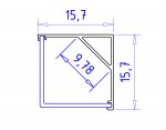 Алюминиевый профиль угловой квадратный 15.7*15.7 для светодиодной ленты до 9,78мм Ambrella GP2150AL GP