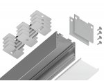 Алюминиевый профиль накладной/подвесной "Profile System" 25*25 для светодиодной ленты до 23мм Ambrella GP2500AL GP