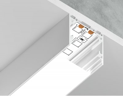 Алюминиевый профиль накладной/подвесной "Profile System" 25*25 для светодиодной ленты до 23мм Ambrella GP2500WH GP