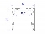 Алюминиевый профиль накладной/подвесной "Profile System" 25*25 для светодиодной ленты до 23мм Ambrella GP2500WH GP