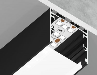 Алюминиевый профиль накладной/подвесной "Profile System" 35*35 для светодиодной ленты до 26мм Ambrella GP2550BK GP