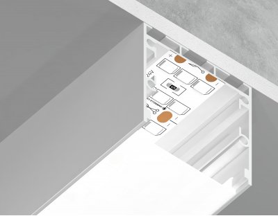Алюминиевый профиль накладной/подвесной "Profile System" 35*35 для светодиодной ленты до 26мм Ambrella GP2550WH GP