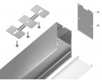 Алюминиевый профиль накладной/подвесной "Profile System" 35*67 для светодиодной ленты до 32,8мм Ambrella GP3000AL GP