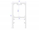 Алюминиевый профиль накладной/подвесной "Profile System" 35*67 для светодиодной ленты до 32,8мм Ambrella GP3000BK GP