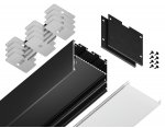 Алюминиевый профиль накладной/подвесной "Profile System" 50*50 для светодиодной ленты до 41,4мм Ambrella GP3100BK GP
