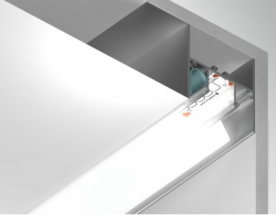 Алюминиевый профиль для натяжного потолка 51.27*34 для светодиодной ленты до 12мм Ambrella GP4050AL GP