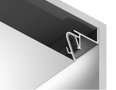 Алюминиевый профиль 26*34 для натяжного потолка с шириной зазора 15мм для светодиодной ленты до 10мм Ambrella GP4100BK GP