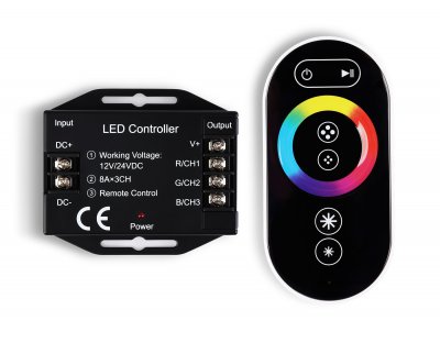Контроллер для светодиодных лент RGB с сенсорным радио пультом 2.4G 24A 12V 288W/ 24V 576W GS11401 Ambrella GS11401 GS