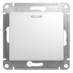 SE Glossa Бел Выключатель 1-клавишный с подсветкой, сх.1а (GSL000113)