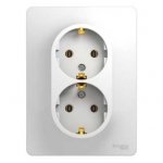 SE Glossa Бел Розетка 2-я с заземлением (в сборе с рамкой) (GSL000124)