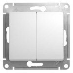 SE Glossa Бел Переключатель 2-клавишный, сх.6 (GSL000165)