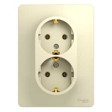 SE Glossa Беж Розетка 2-я с заземлением (в сборе с рамкой) (GSL000224)