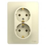SE Glossa Беж Розетка 2-я с заземлением (в сборе с рамкой) (GSL000224)