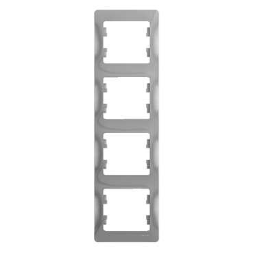 SE Glossa Алюминий Рамка 4-я, вертикальная (GSL000308)